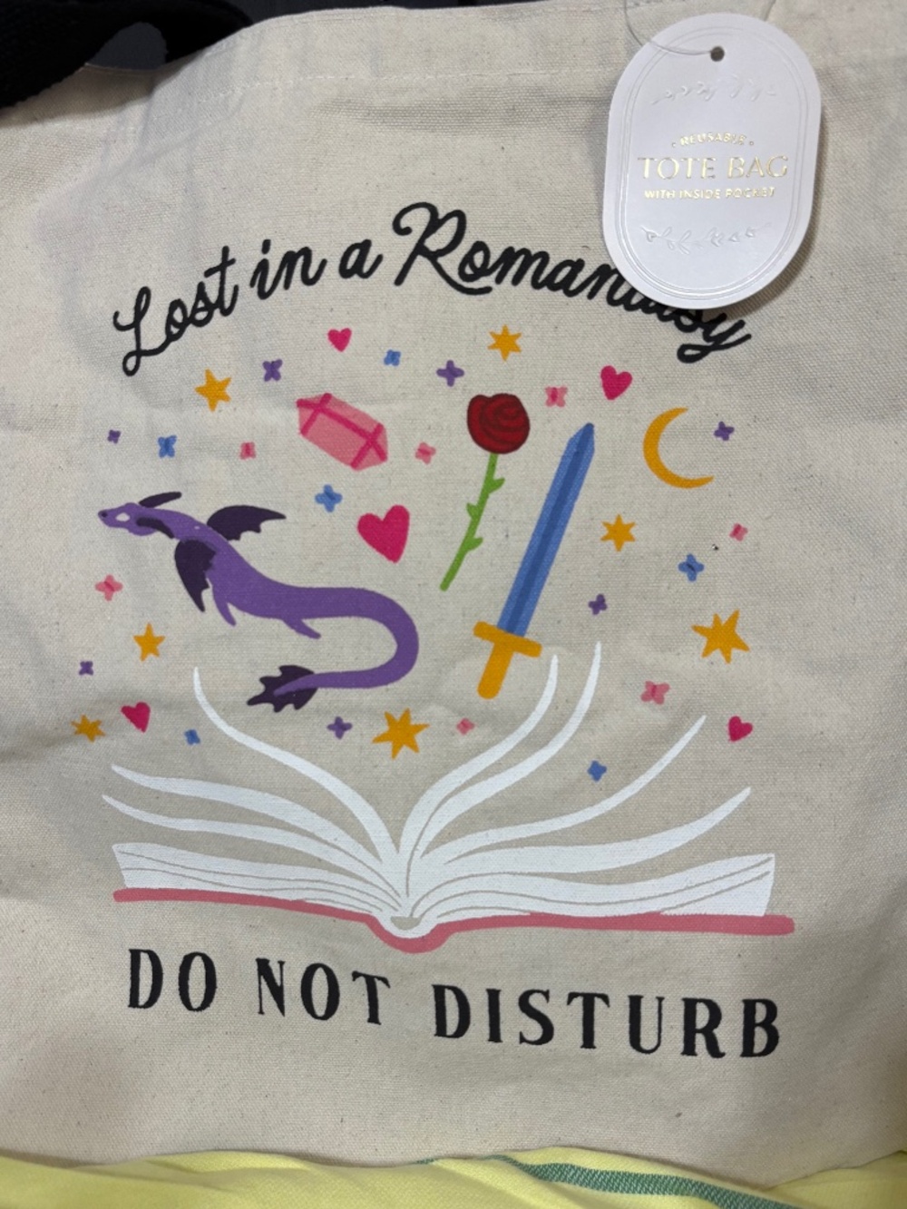 Book Romantasy Illustrated Reusable Tote Bag